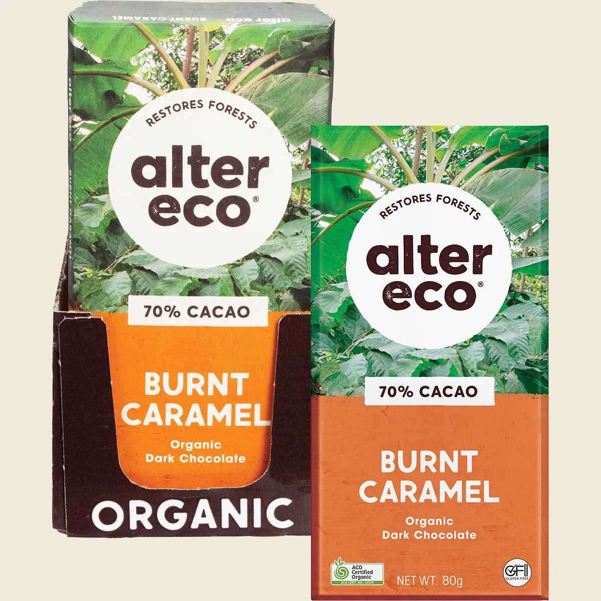 Chocolate Organic Dark Burnt Caramel 12x80g