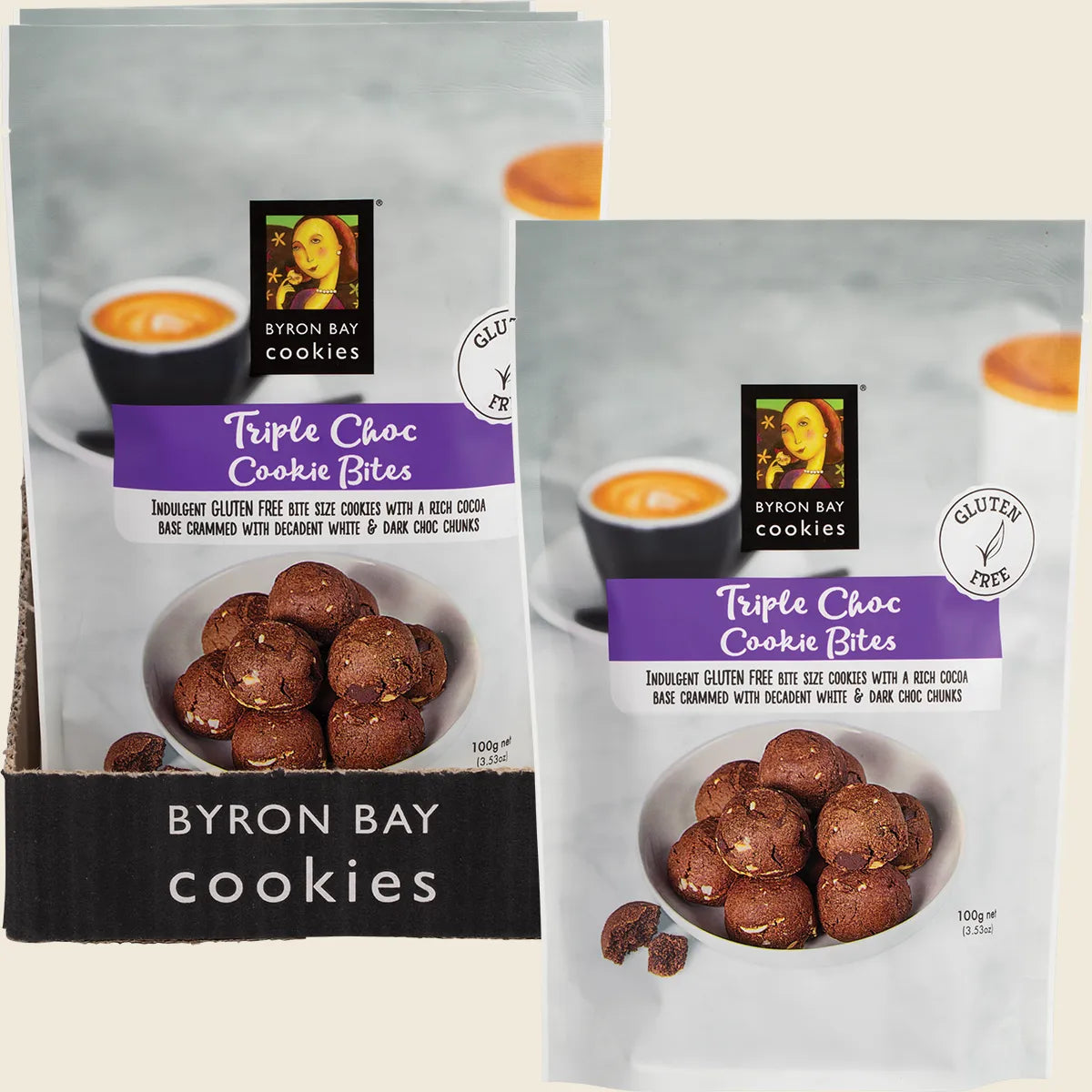 Gluten Free Cookie Bites Triple Choc Fudge 6x100g