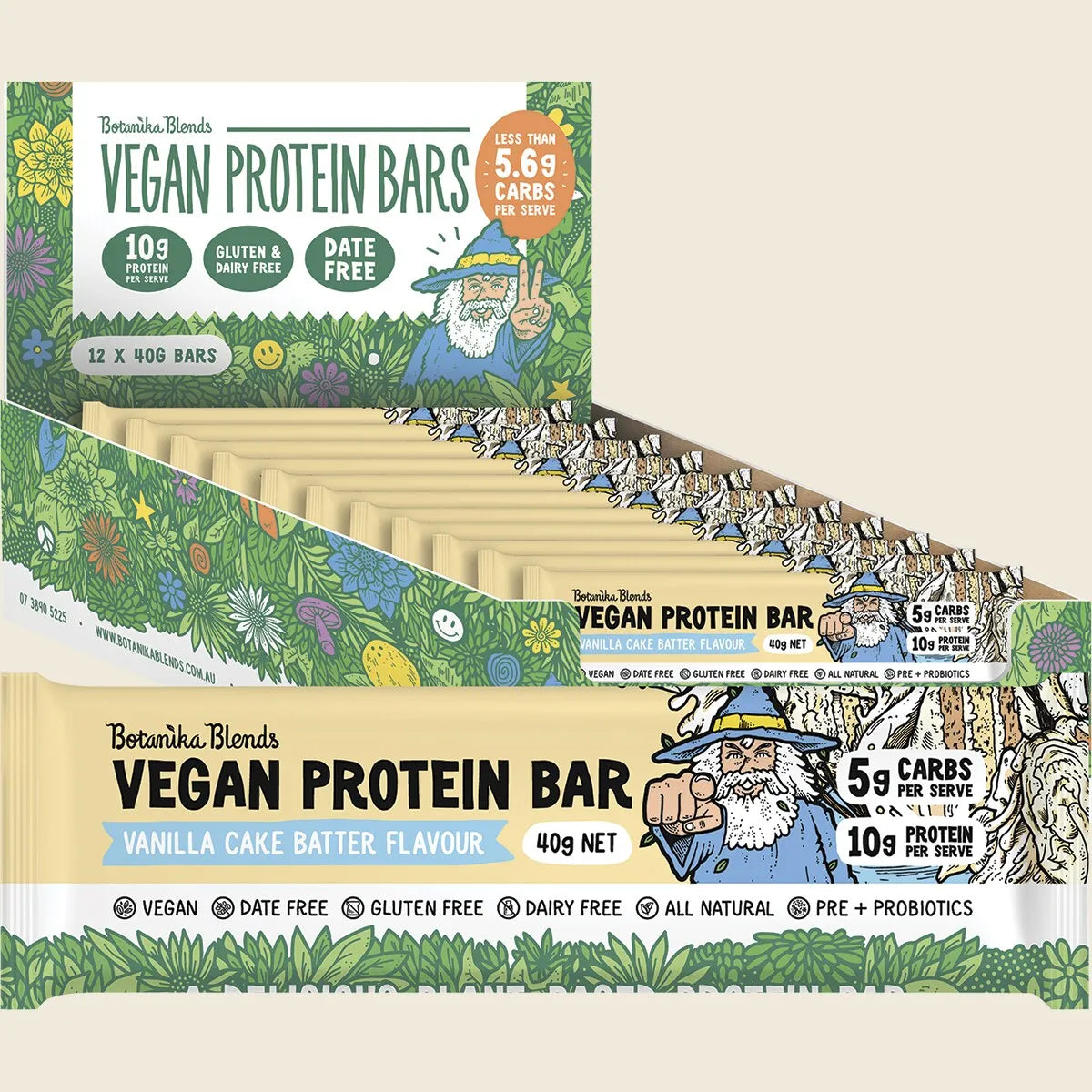 Vegan Protein Bars Vanilla Cake Batter 12x40g