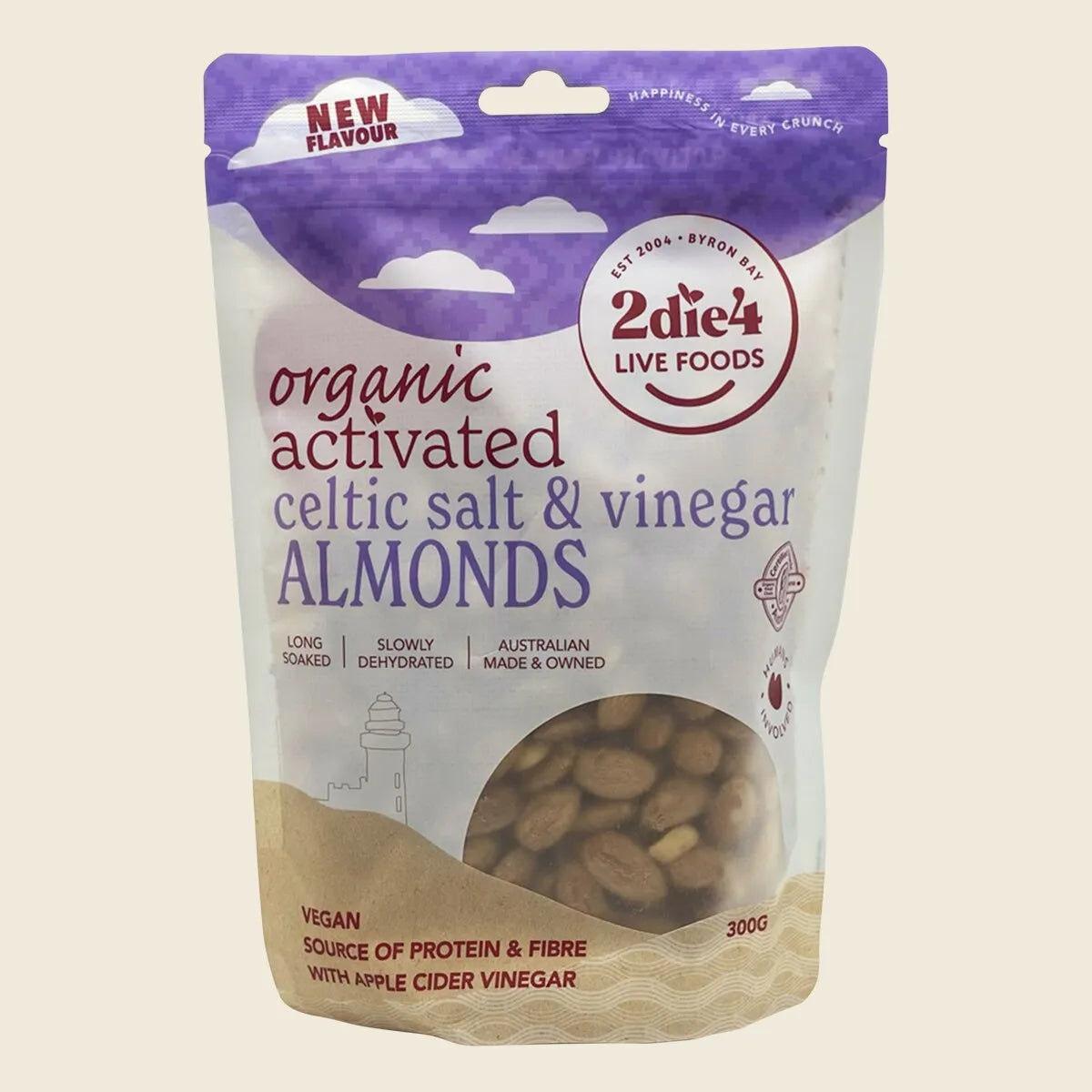 Organic Activated Celtic Salt & Vinegar Almonds 300g
