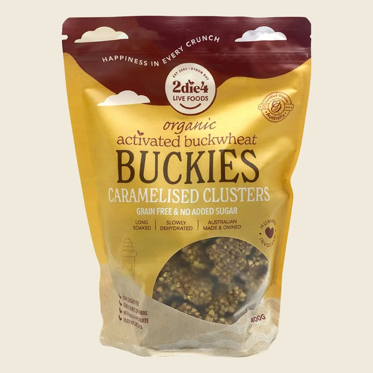 Organic Activated Buckies Caramelised Clusters 400g