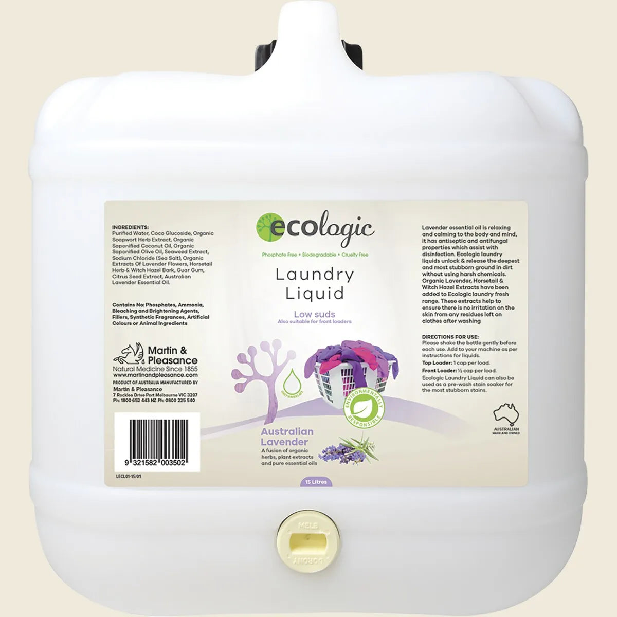 Laundry Liquid (Bulk) Australian Lavender 15L
