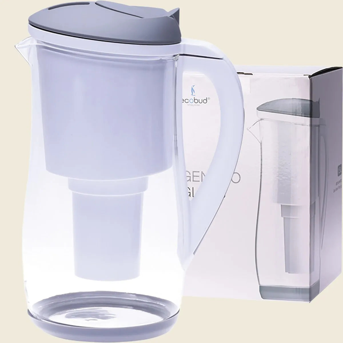 Gentoo Glass Water Filter Jug Grey & White 1.5L