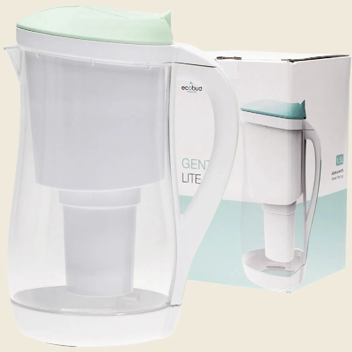 Gentoo Plastic Water Filter Jug Aqua & White 1.5L