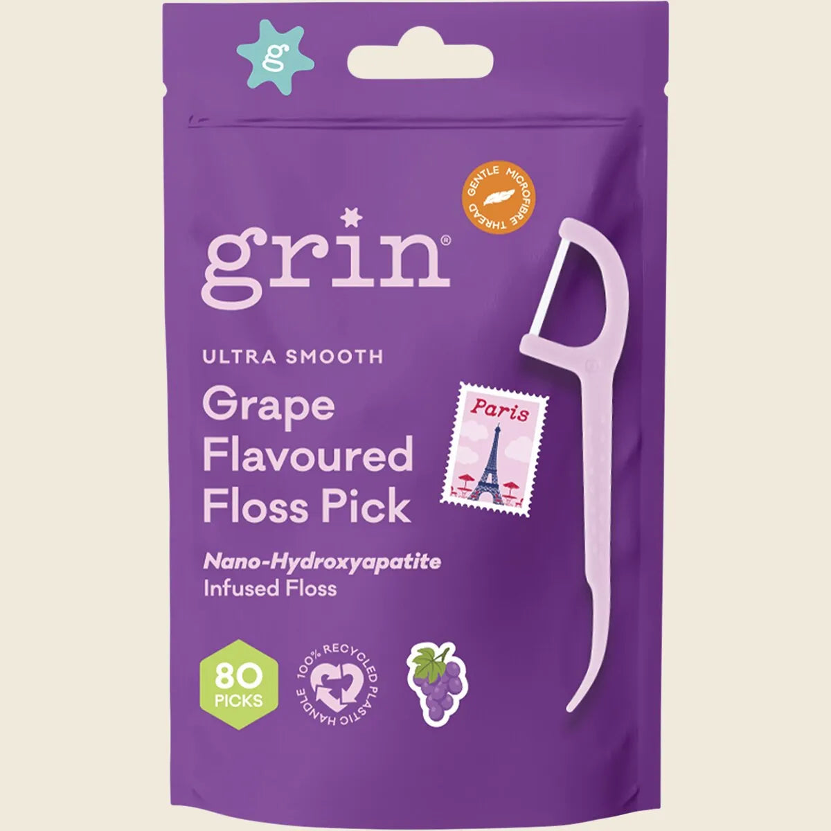 Ultra Smooth Floss Picks Grape Flavoured 80pk