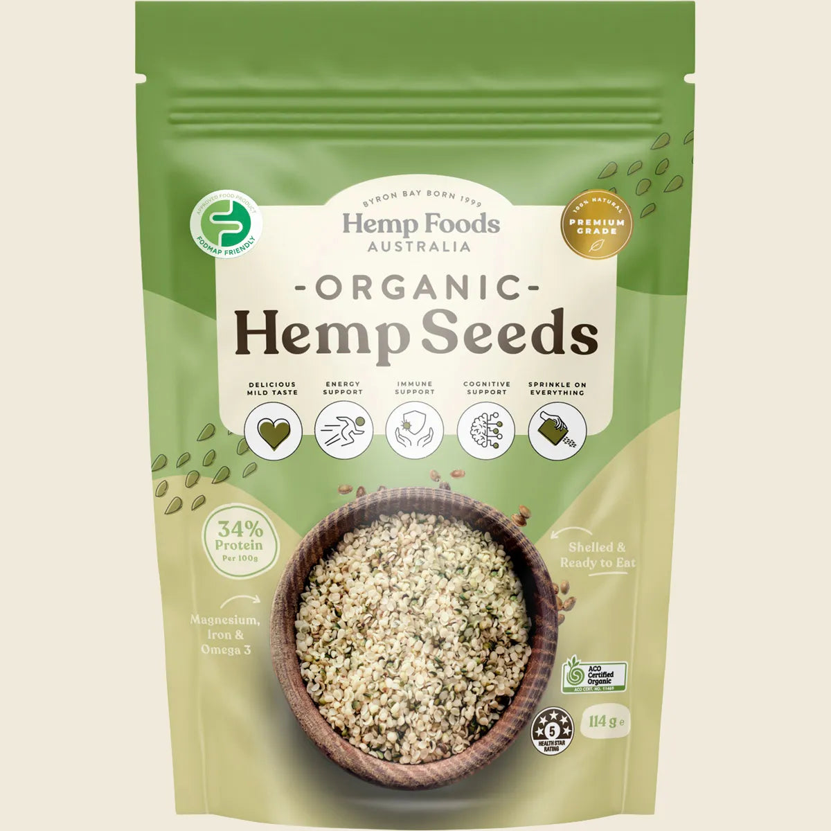 Organic Hemp Seeds Hulled 114g