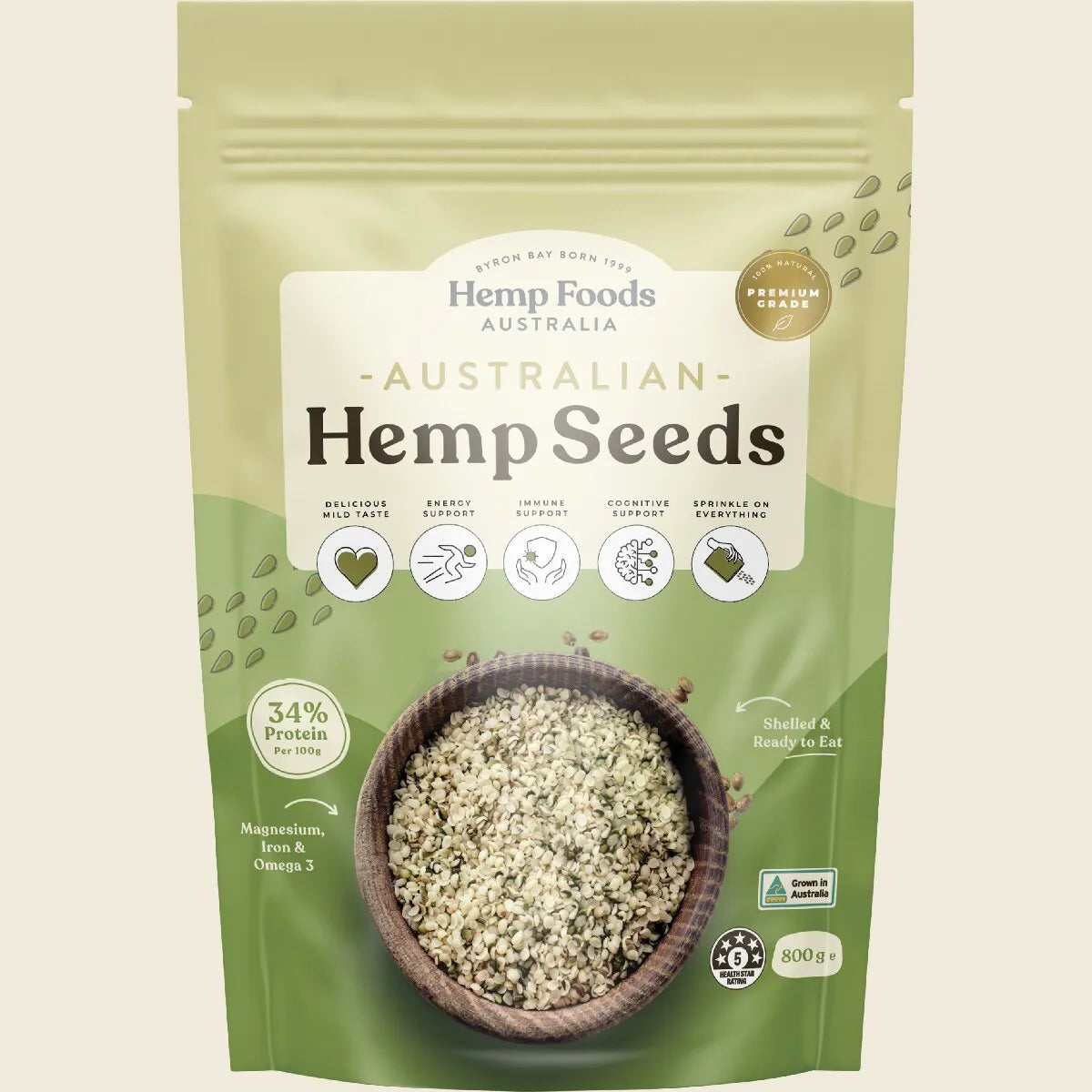 Australian Hemp Seeds Hulled 800g