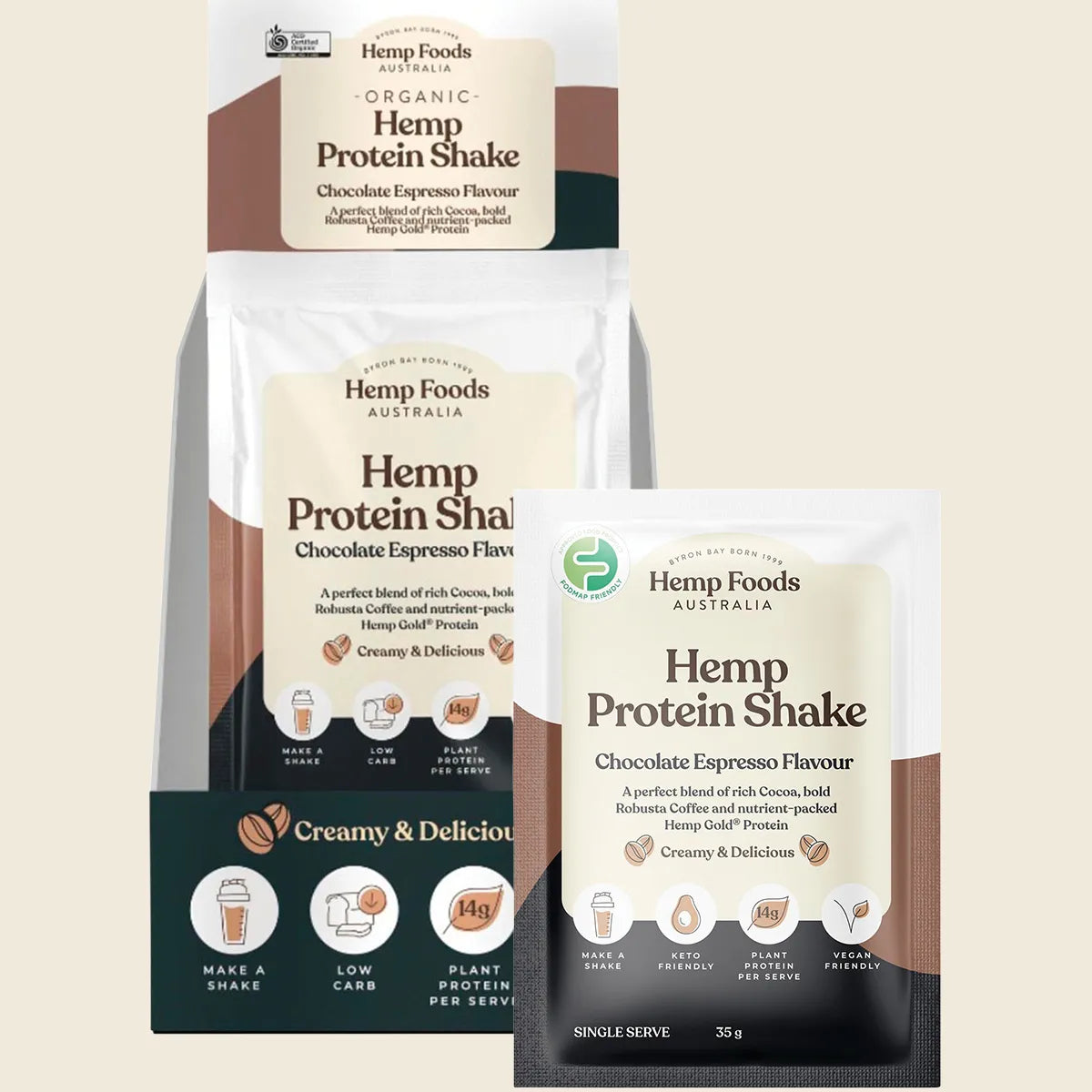 Organic Hemp Protein Shake Chocolate Espresso 7x35g