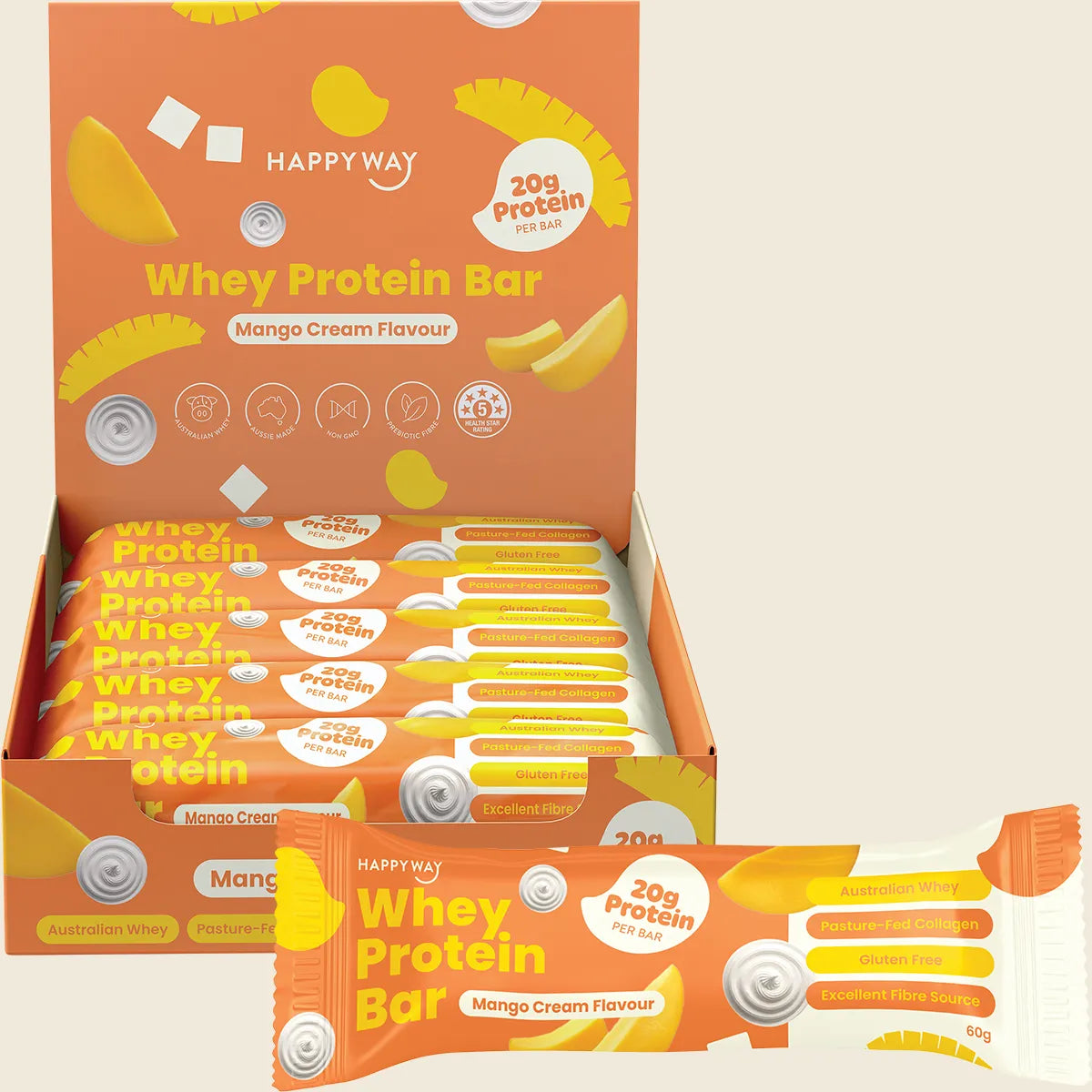 Whey Protein Bar Mango Cream 10x60g
