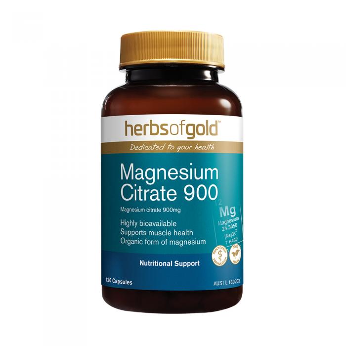 Herbs Of Gold Magnesium Citrate 900 120vc