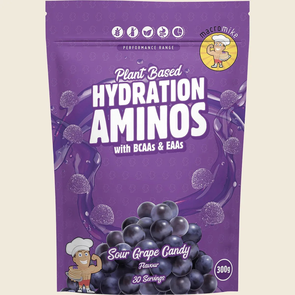 Plant Based Hydration Aminos Sour Grape Candy 300g