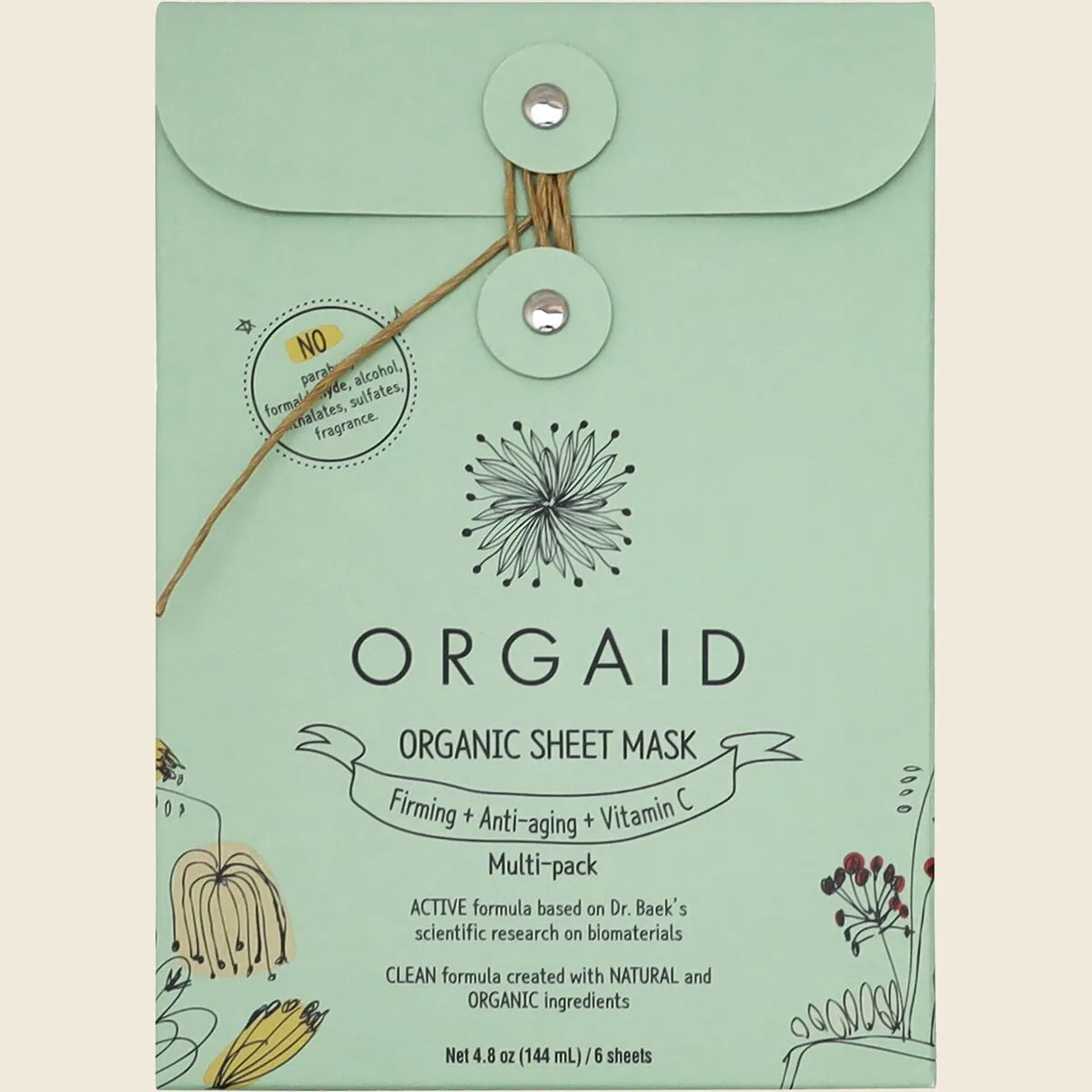 Organic Sheet Mask Firming, Anti-Aging + Vitamin C 6x24ml