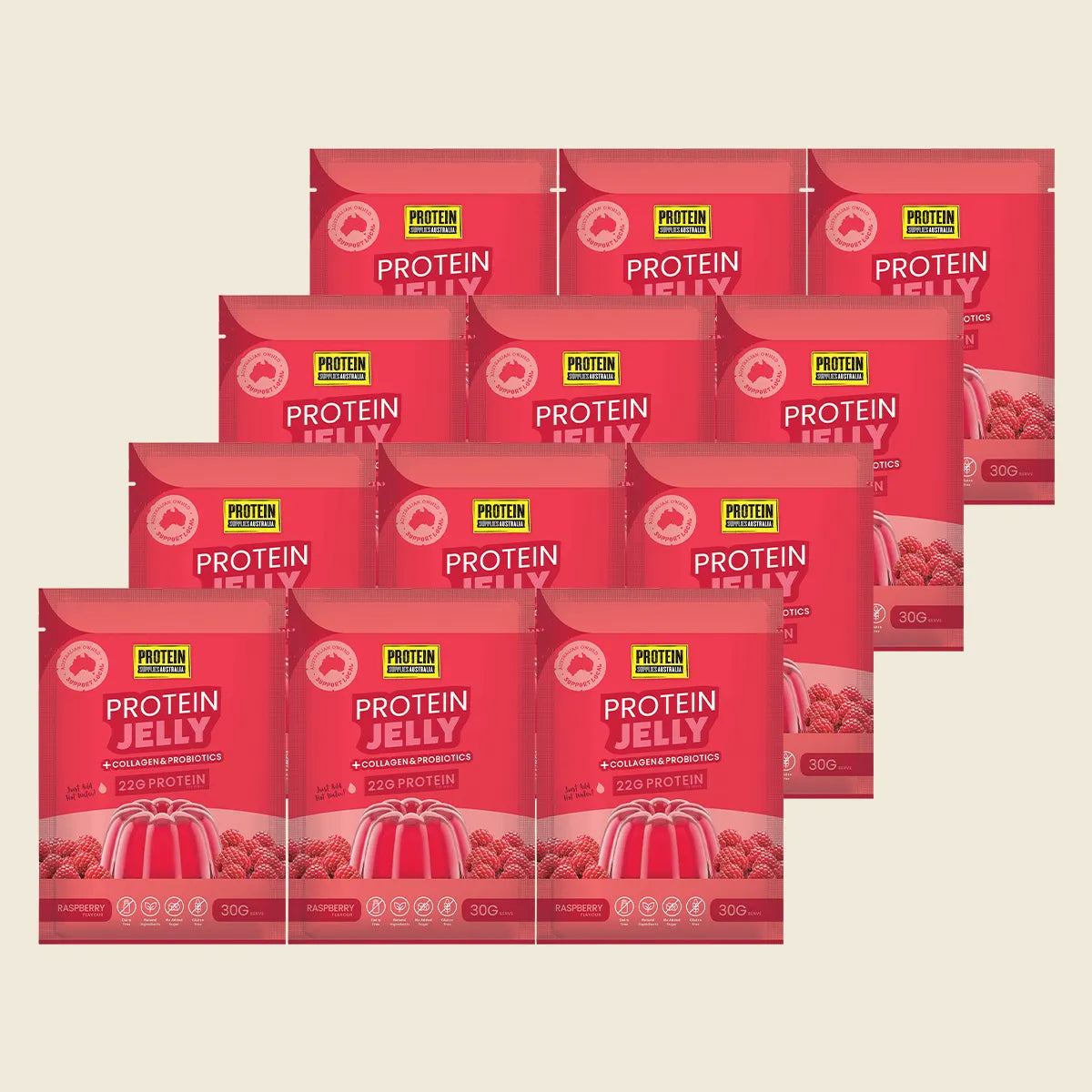 Protein Jelly with Collagen Raspberry 12x30g