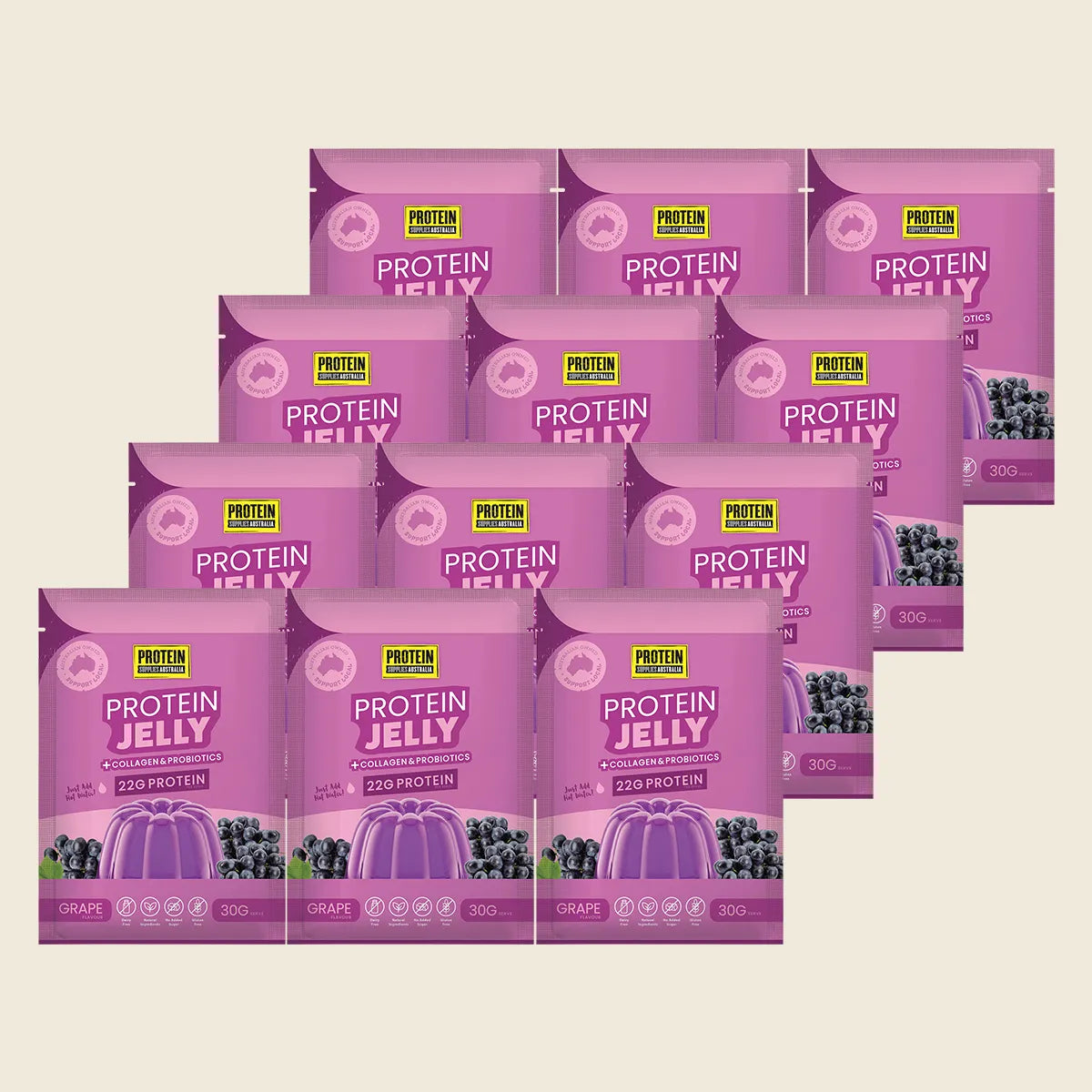 Protein Jelly with Collagen Grape 12x30g