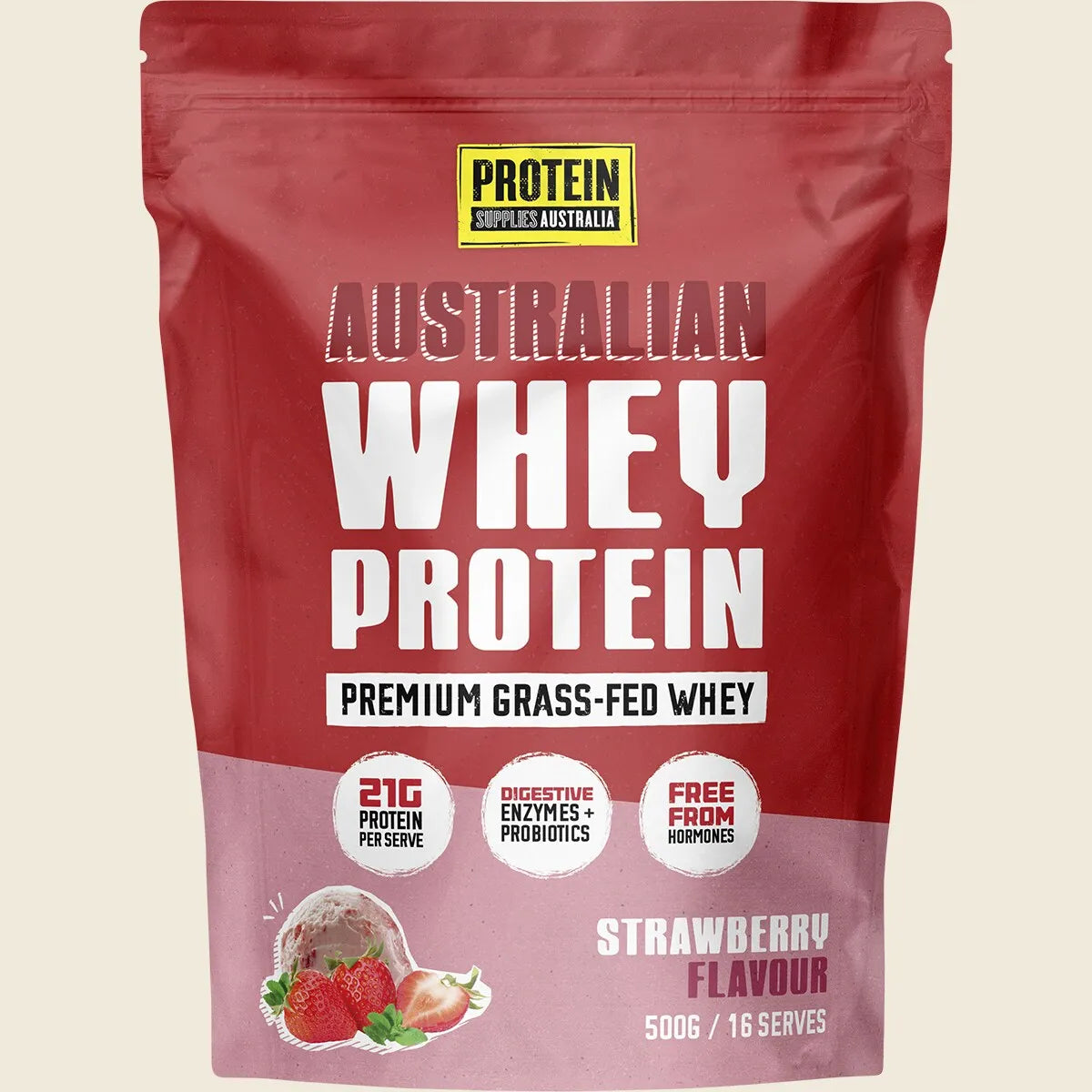 Australian Whey Protein Strawberry 500g