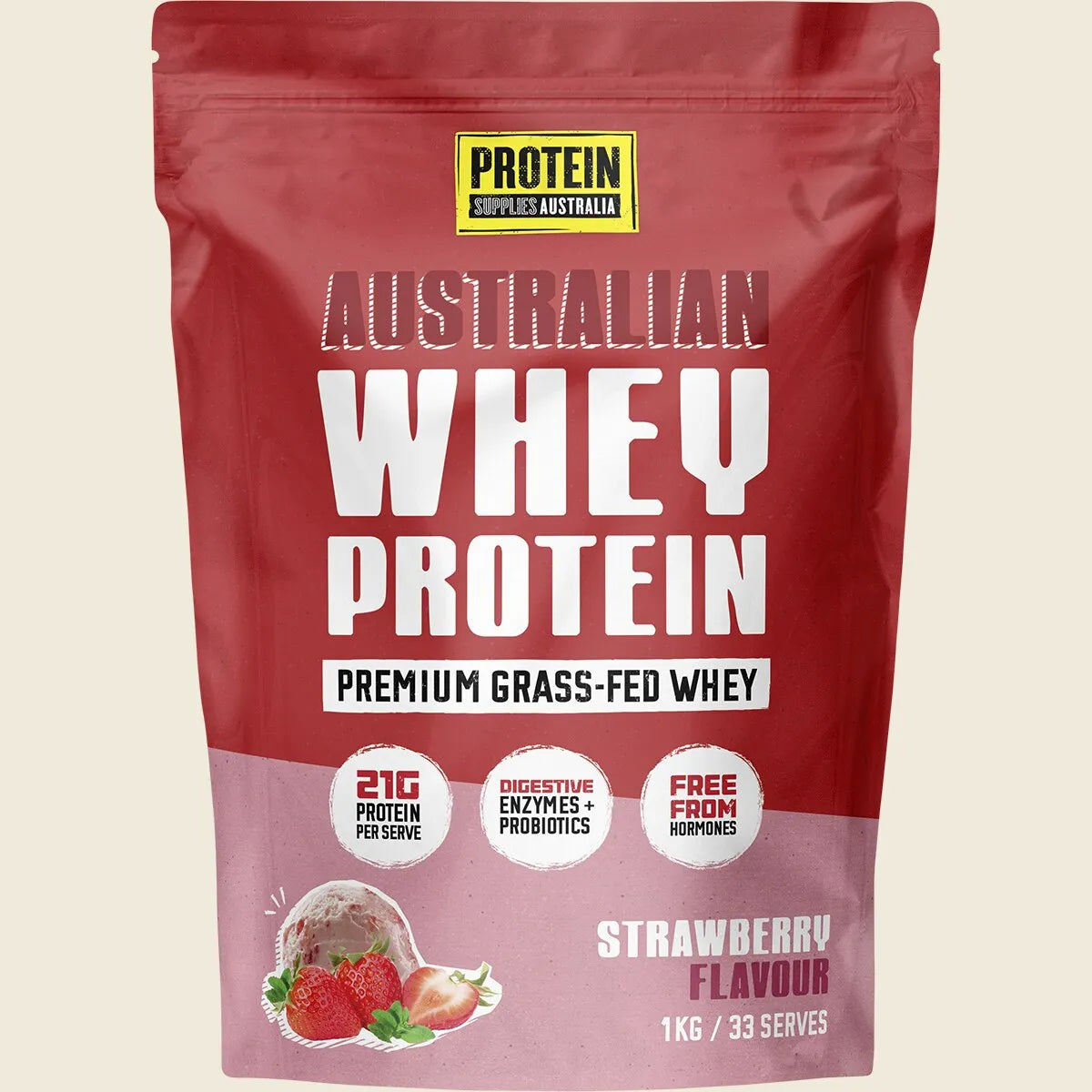 Australian Whey Protein Strawberry 1kg