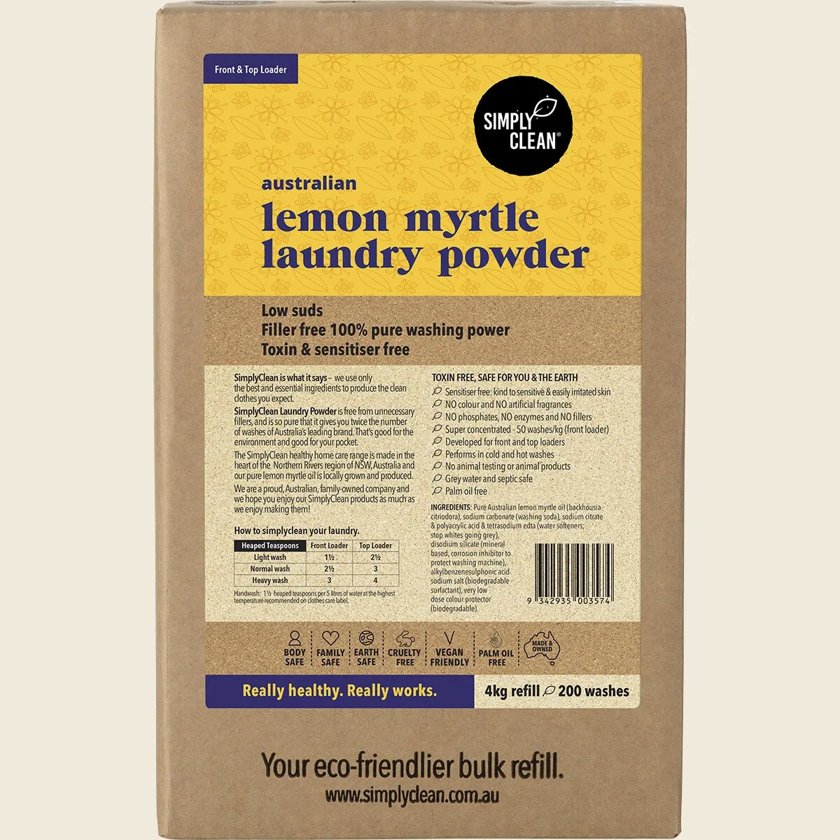 Laundry Powder Lemon Myrtle 4kg