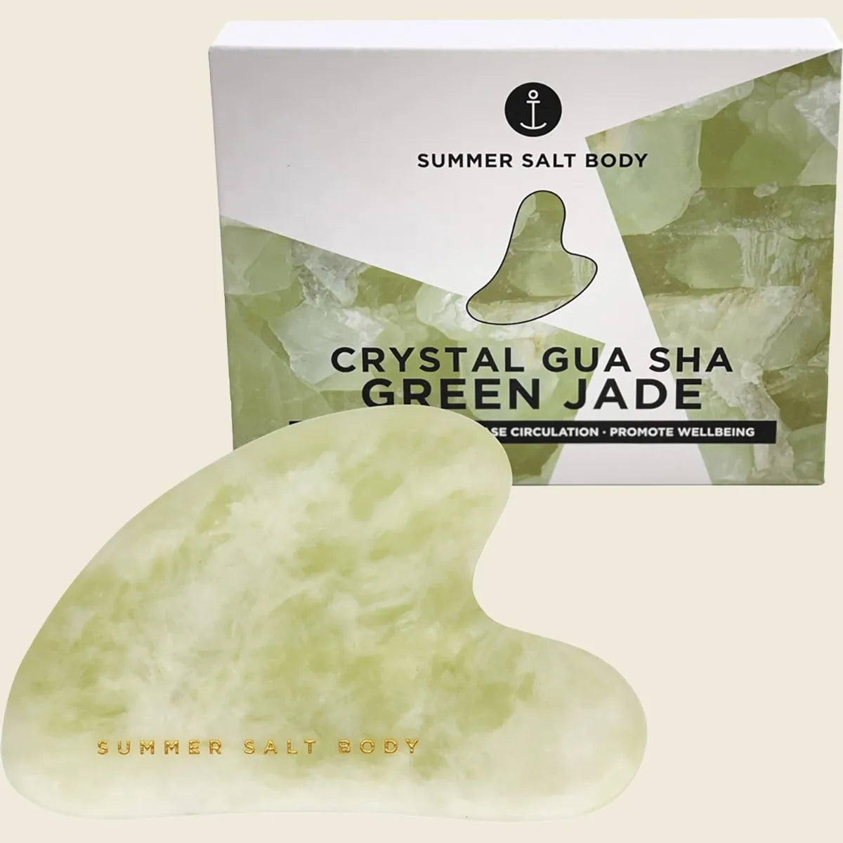 Crystal Gua Sha Green Jade