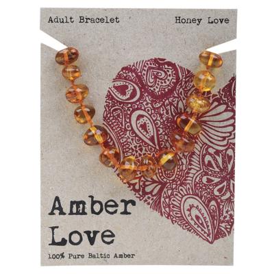 Adult's Bracelet 100% Baltic Amber Honey 20cm