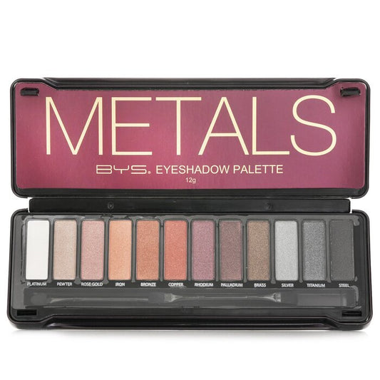 BYS Eyeshadow Palette (12x Eyeshadow, 2x Applicator) - Metals 12g/0.42oz