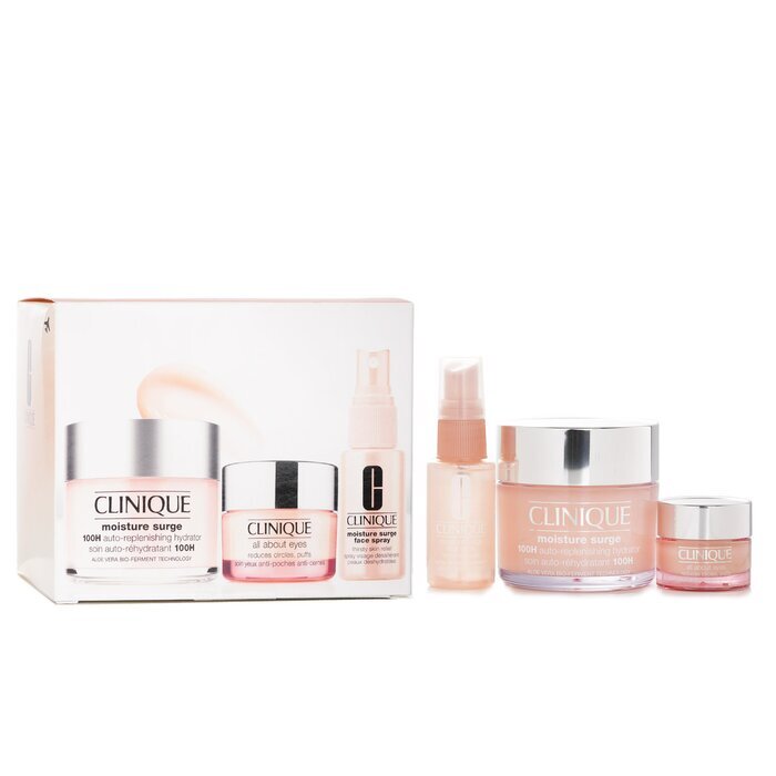 Clinique Moisture Surge Set: Moisture Surge 100H 125ml+ All About Eyes 15ml+ Moisture Surge Face Spray Thirsty Skin Relief 30ml 3pcs