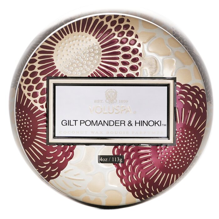 Voluspa Mini Tin Candle - Gilt Pomander & Hinoki 113g/4oz