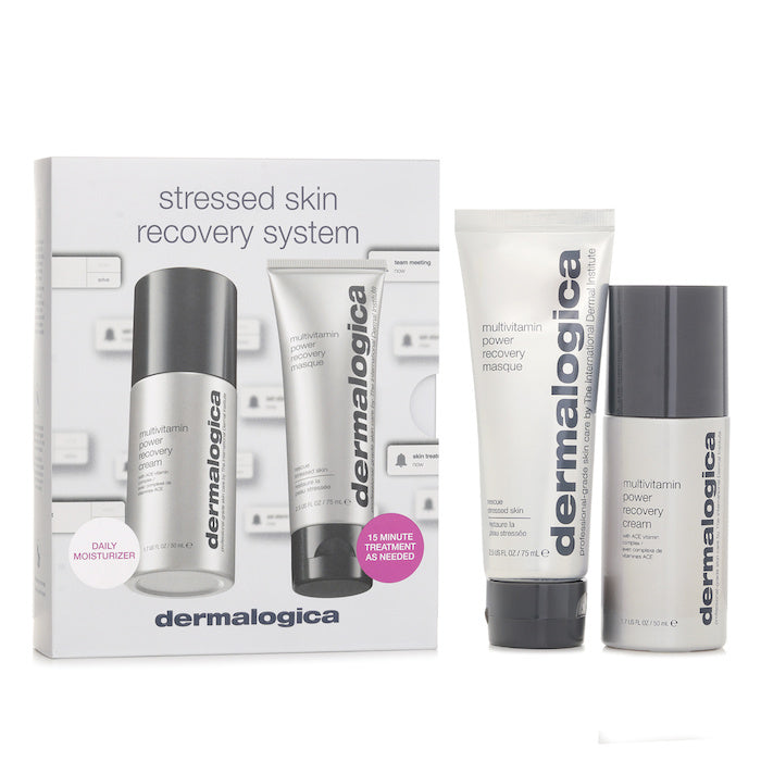 Dermalogica Stressed Skin Recovery System Set :MultiVitamin Power Recovery Cream 50ml +MultiVitamin Power Recovery Masque 75ml 2pcs