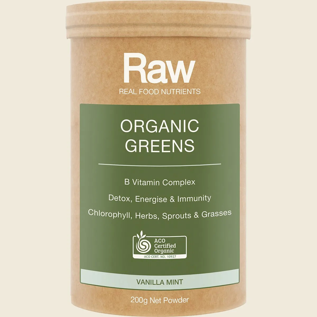 Raw Organic Greens Vanilla Mint 200g