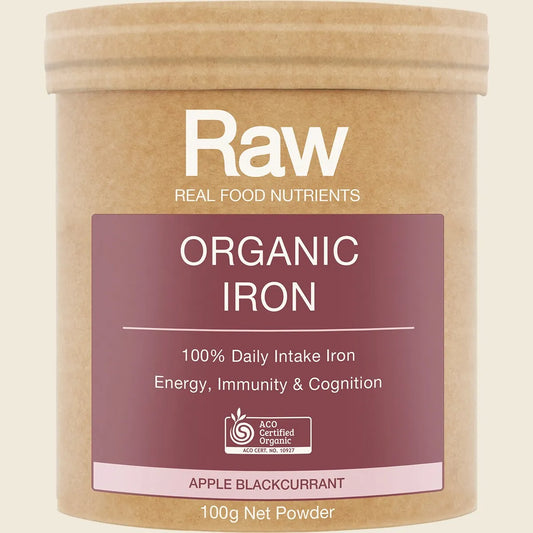 Raw Organic Iron Apple Blackcurrant 100g