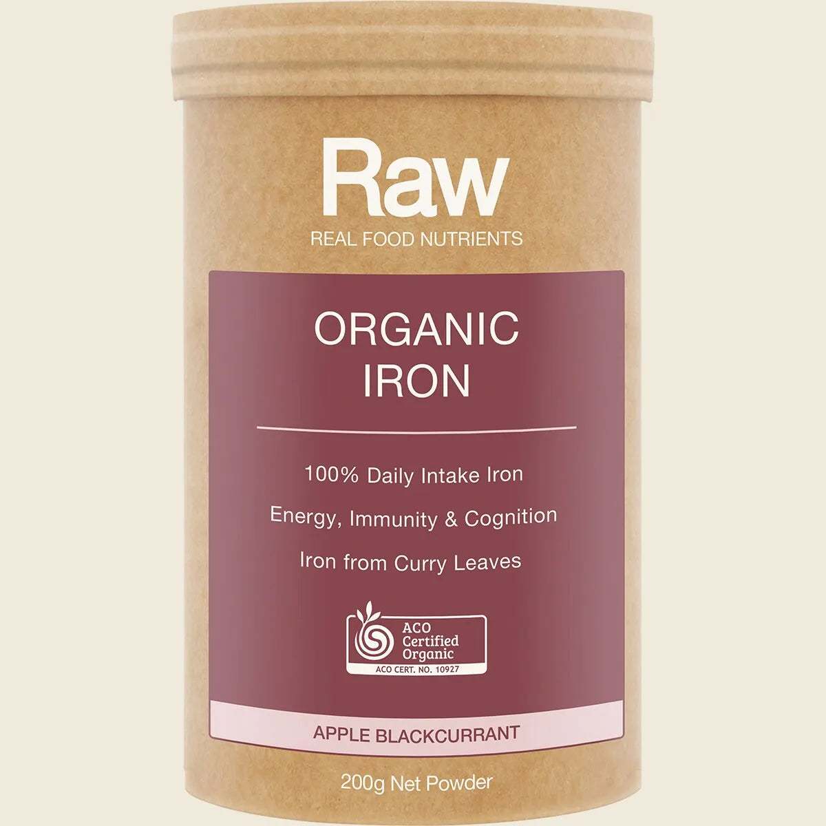 Raw Organic Iron Apple Blackcurrant 200g