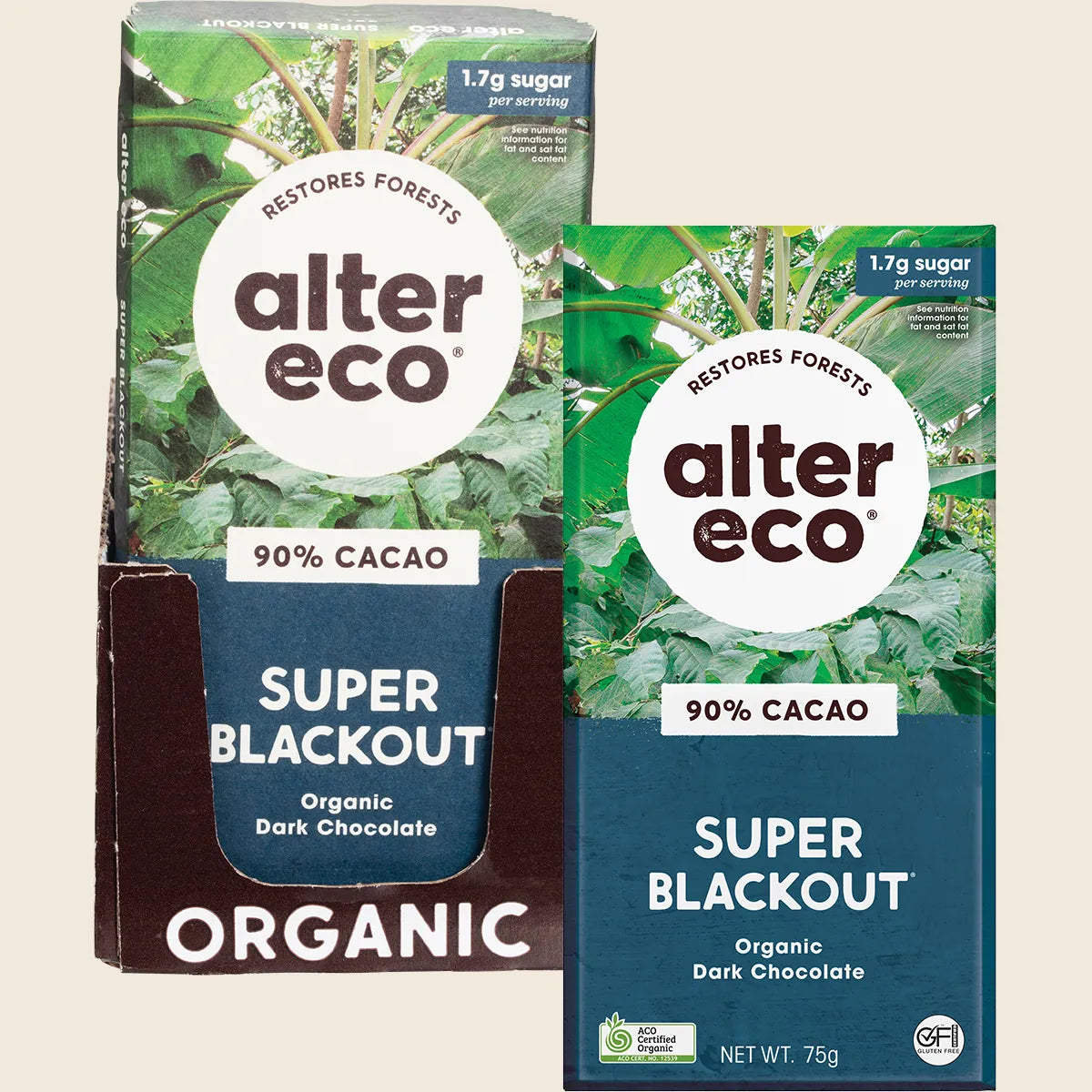 Chocolate Organic Dark Super Blackout 12x75g