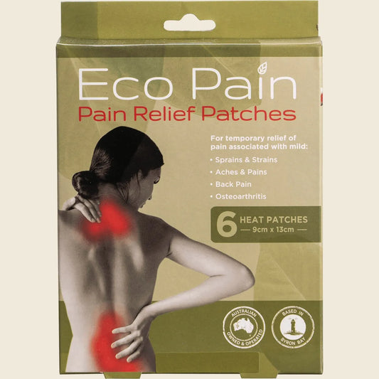 Byron Naturals With Eco Pain Pain Relief Patches (heat Patches - 9cm X 13cm) X 6 Pack