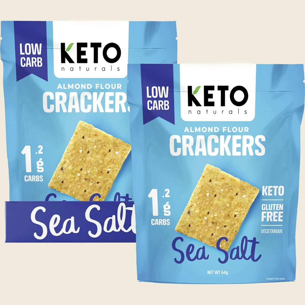 Almond Flour Crackers Sea Salt 8x64g