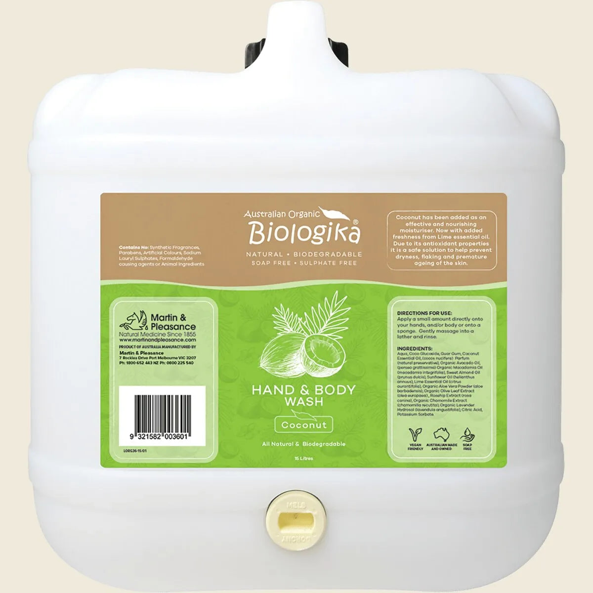 Hand & Body Wash (Bulk) Everyday Coconut 15L