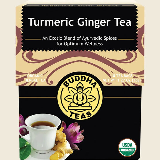 Organic Herbal Tea Bags Turmeric Ginger Tea 18pk
