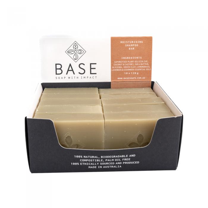 Base (soap With Impact) Bar Moisturising Shampoo (for Dry Hair) (raw Bar) 120g X 10 Display