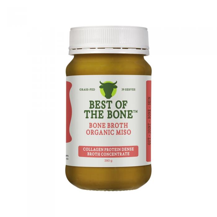 Best Of The Bone Bone Broth Beef Concentrate Organic Miso 390g