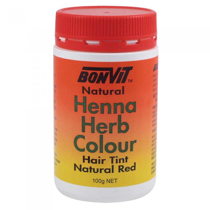 Bonvit Natural Hair Tint Henna Herb Colour (100% Henna) Natural Red 100g