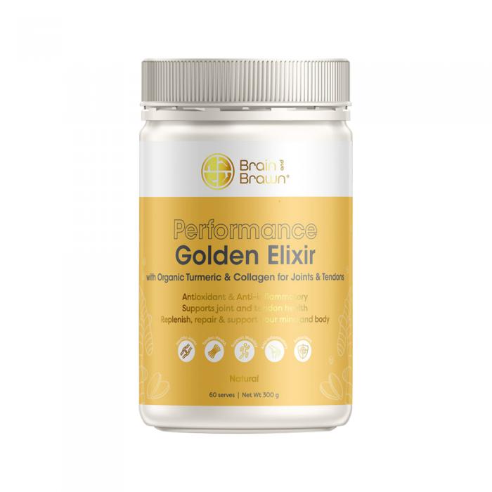 Brain And Brawn Performance Golden Elixir (with Organic Turmeric & Collagen) Natural 300g