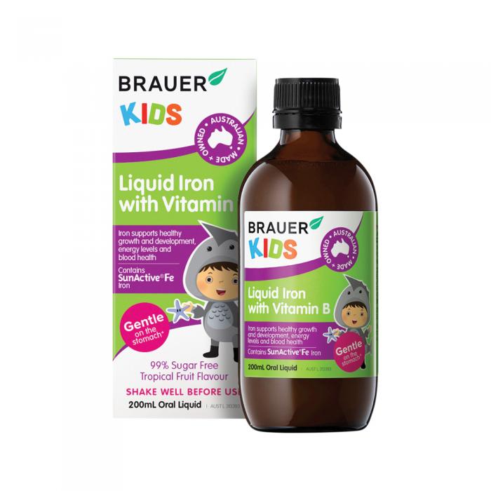 Brauer Kids Liquid Iron With Vitamin B Oral Liquid 200ml