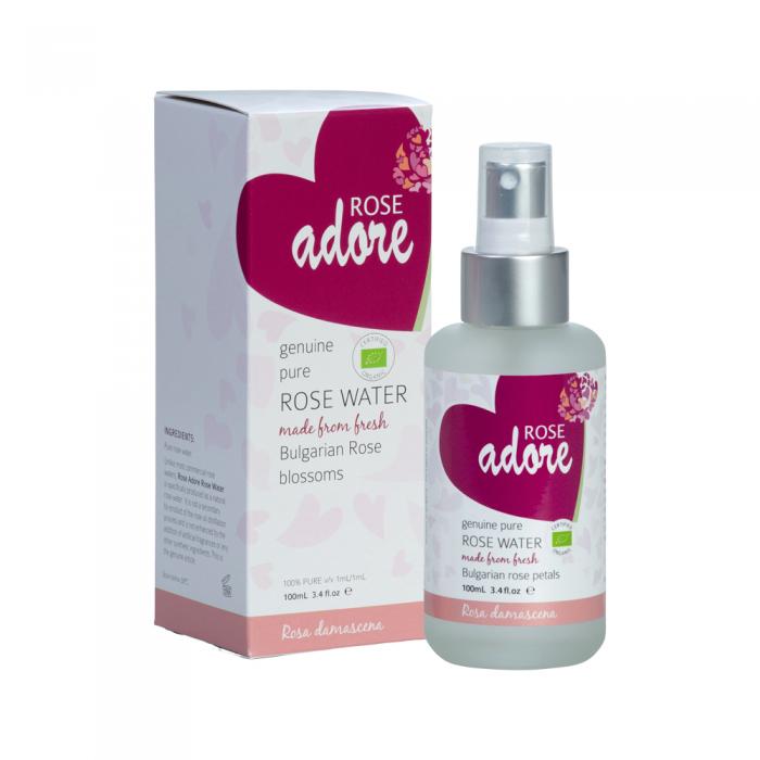 Byron Bay (free Spirit) Rose Adore Organic Pure Rose Water (bulgarian Rose Blossoms) Spray 100ml
