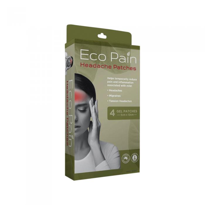 Byron Naturals With Eco Pain Headache Patches (gel Patches - 5cm X 12cm) X 4 Pack