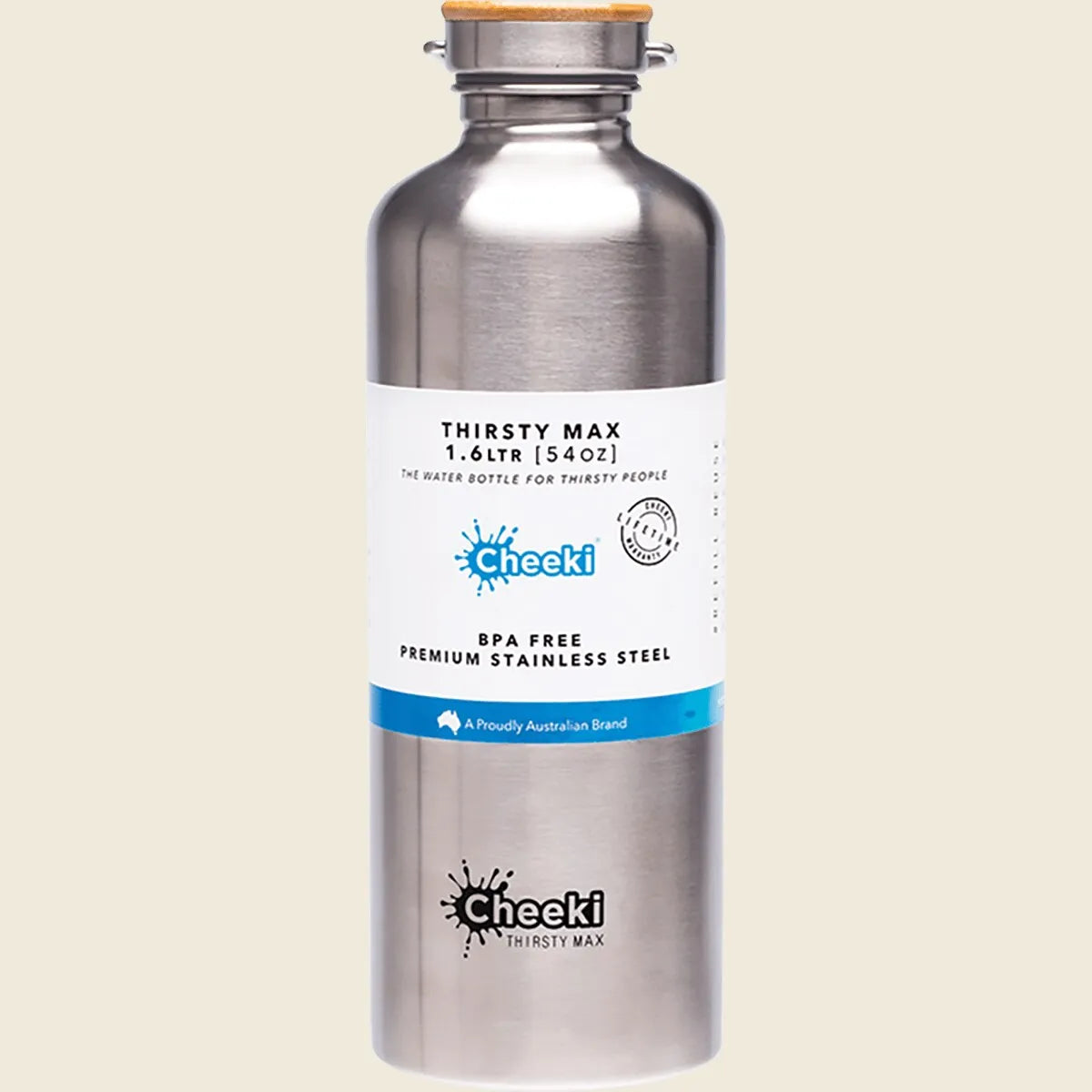 Stainless Steel Bottle Silver 'Thirsty Max' 1.6L