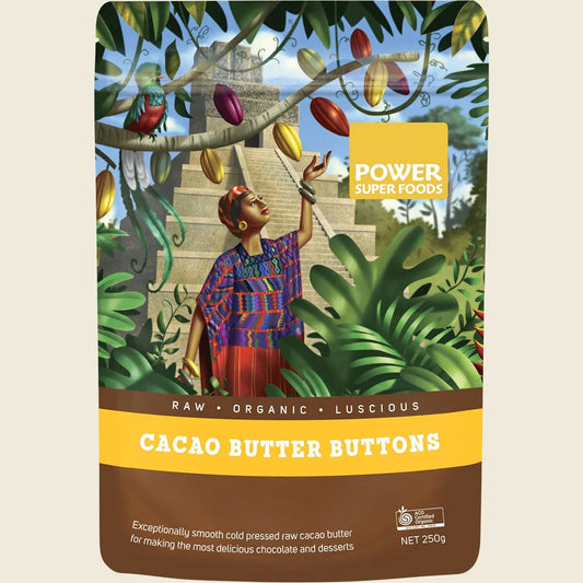 Cacao Butter Buttons Raw Certified Organic 250g