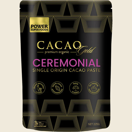 Cacao Gold Paste Chunks Ceremonial Grade Cert Organic 225g