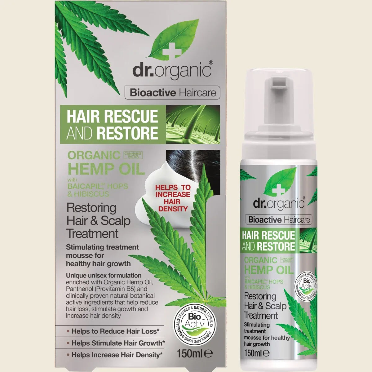 Hair & Scalp Treatment Mousse Rescue Restore Hemp Oil 150ml