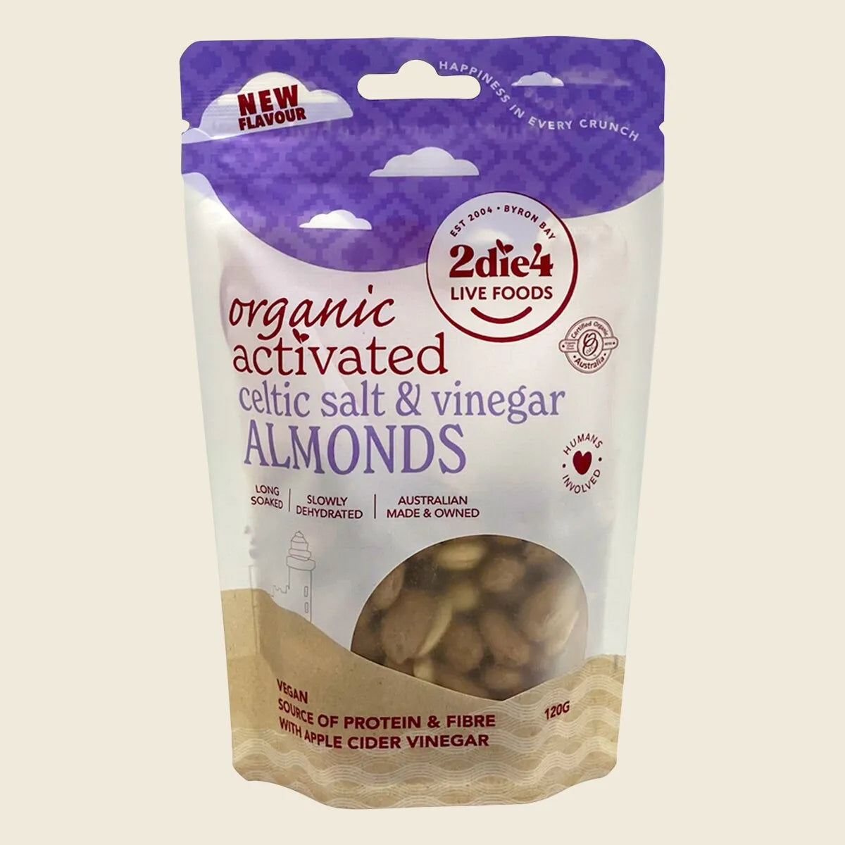 Organic Activated Celtic Salt & Vinegar Almonds 120g