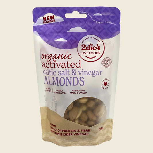Organic Activated Celtic Salt & Vinegar Almonds 120g