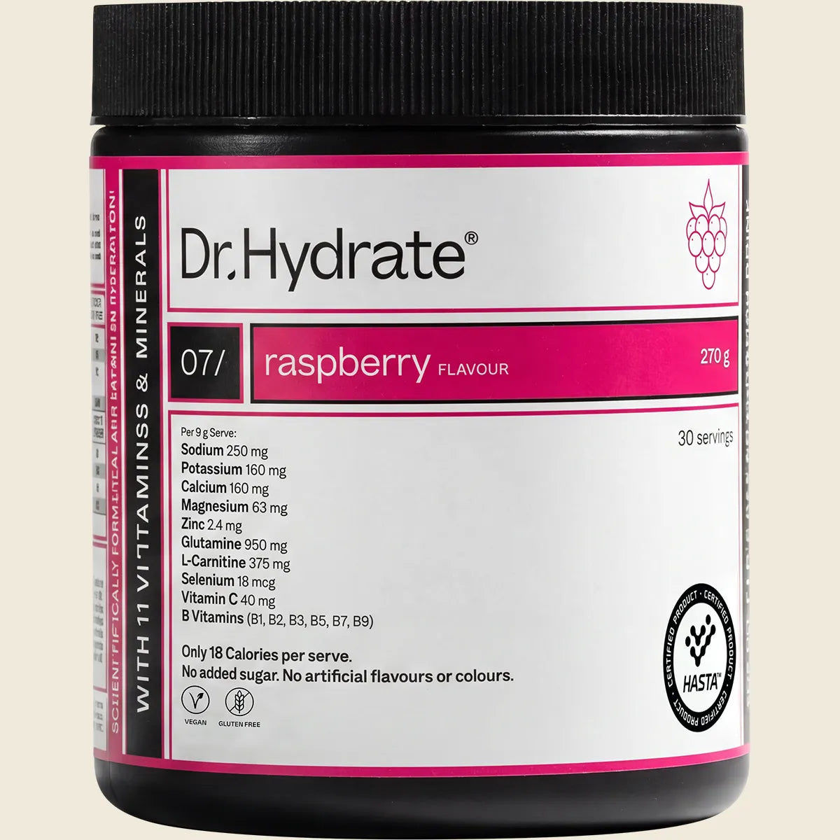 All-In-One Hydration Drink Hasta Cert Raspberry 270g