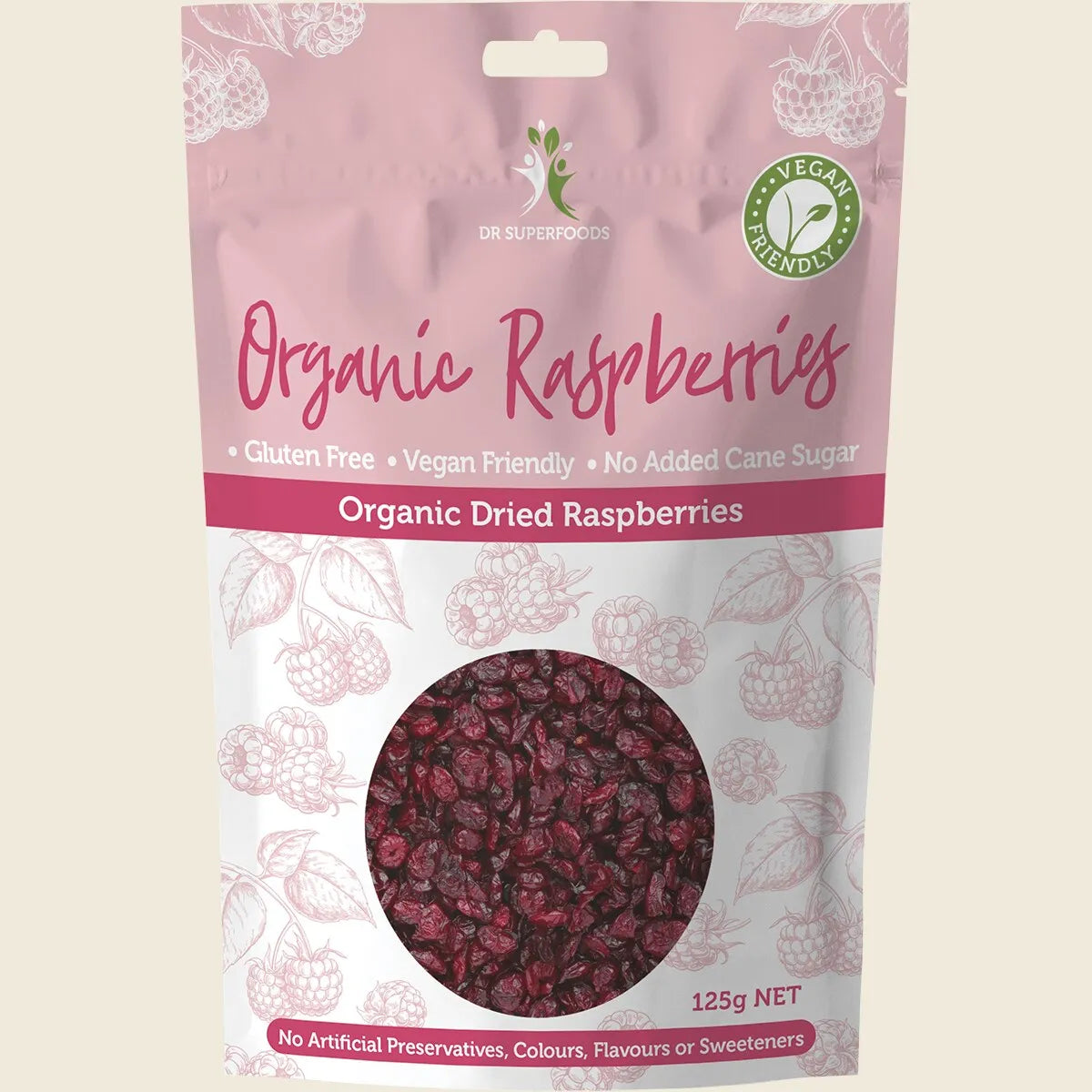 Dried Raspberries Organic 125g